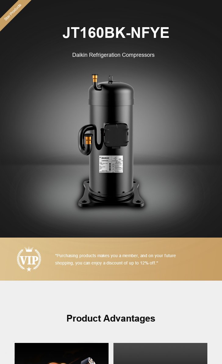 Daikin Compressor JT160BK-NFYE, technical parameters pdf, structure diagram